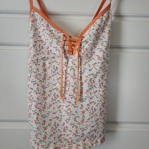 Union Bay Orange Tie in the front Tank Top